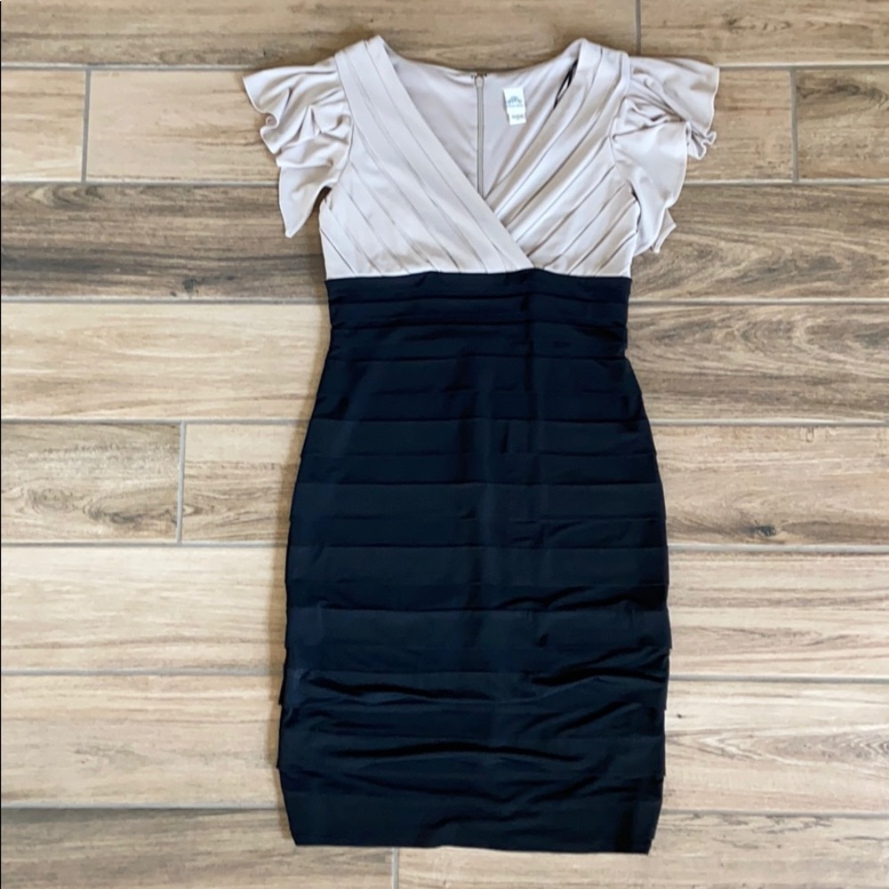 Tan and black dress